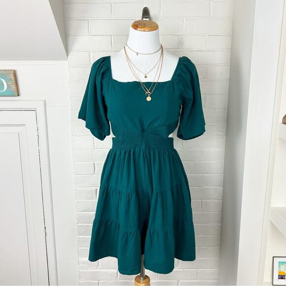 Amazon Dresses & Skirts - Amazon Green Teal Open Back Side Cut Outs Casual Summer Dress Size M